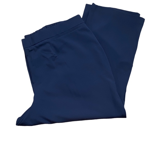 Catherines Navy Blue Flat Front Right Fit Curvy Trouser Slacks 24W Petite - Picture 1 of 12